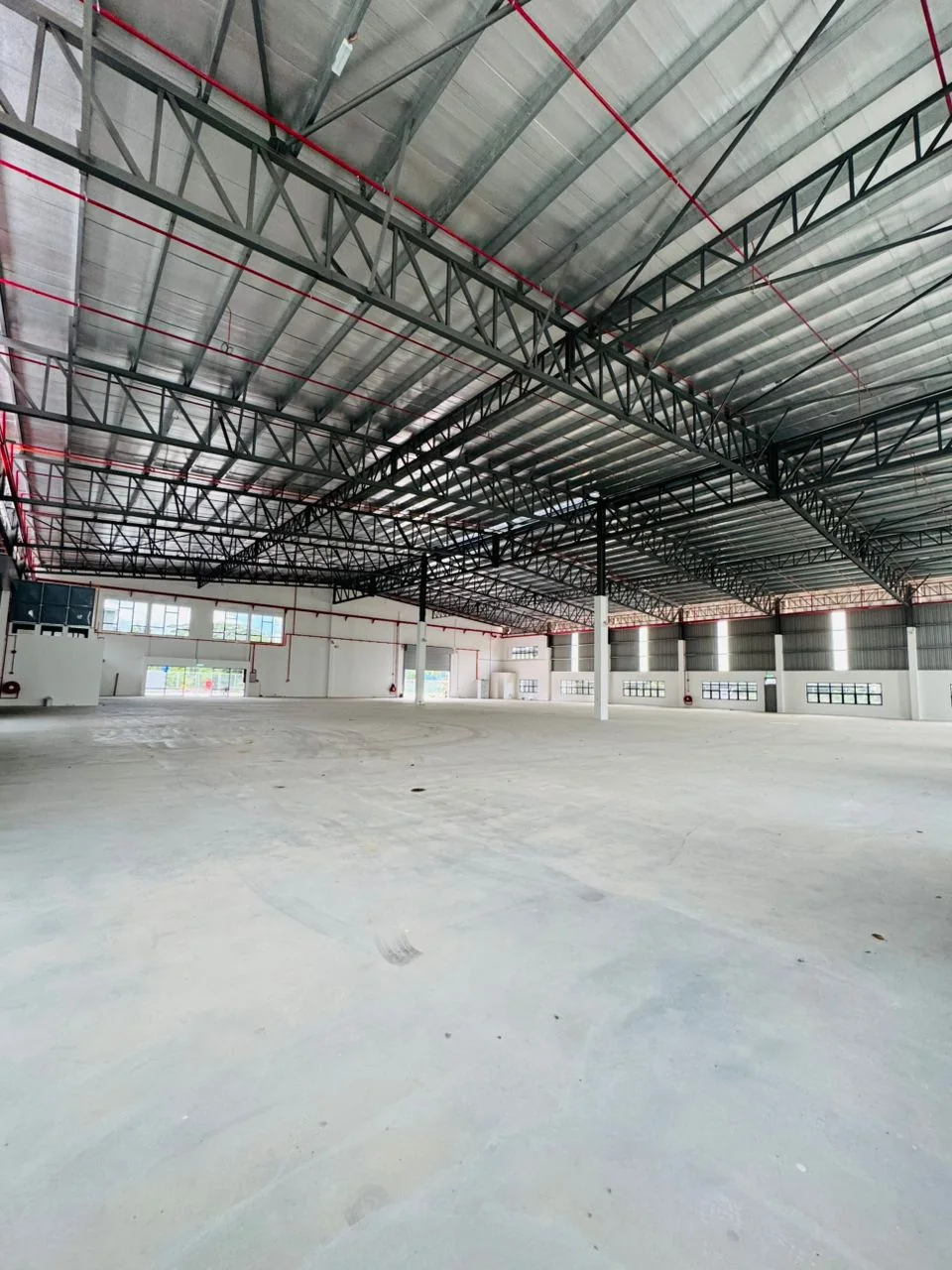 Warehouse interior and high roof structure