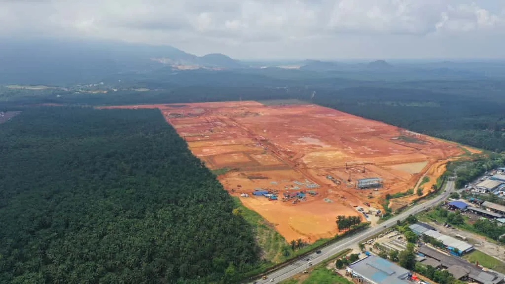 Aerial view of the Kulai Industrial High-Tech Park land offered for sale