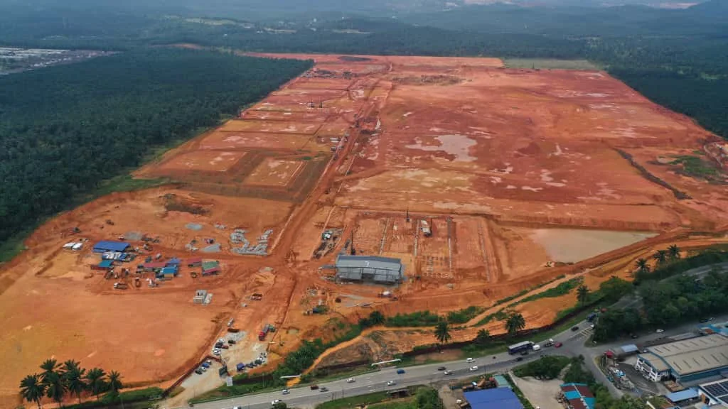 Aerial view across the land at Kulai Industrial High-Tech Park