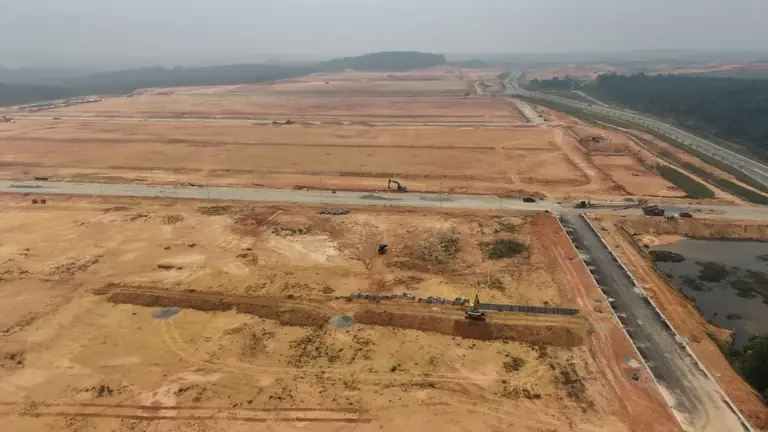 Industrial land viewed from above