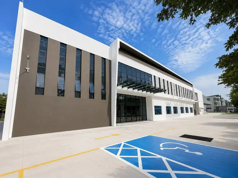 Factory building illustrating factory rental options